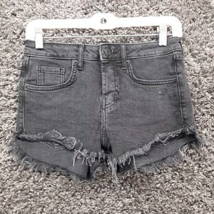 Forever 21 LA Denim Jean Shorts Women‎ 24 Black Stretch Cute Cut Off